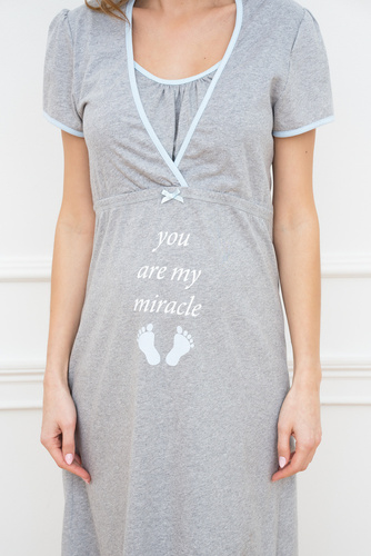 Carlina Костюм за бременност и кърмене Италианска мода - меланж/синьо