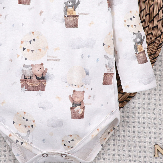 Боди Nini Balloon Friends 100% органичен памук, произведено в Полша