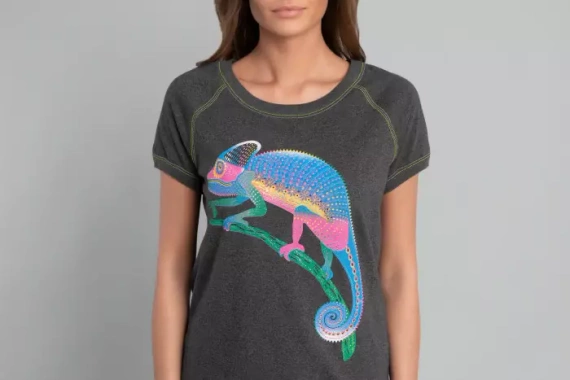 Volta нощница с къс ръкав Италианска мода - тъмен меланж/зелено