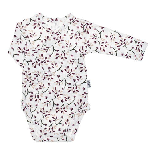 217094 Алиса Никол памучно боди с дълъг ръкав - флорален десен