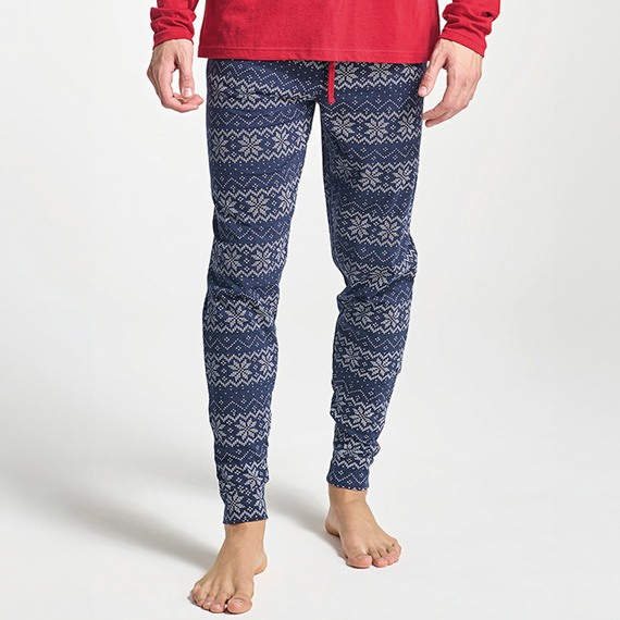 Мъжка пижама Albano Sorbetto, червена - Коледа, с пингвин