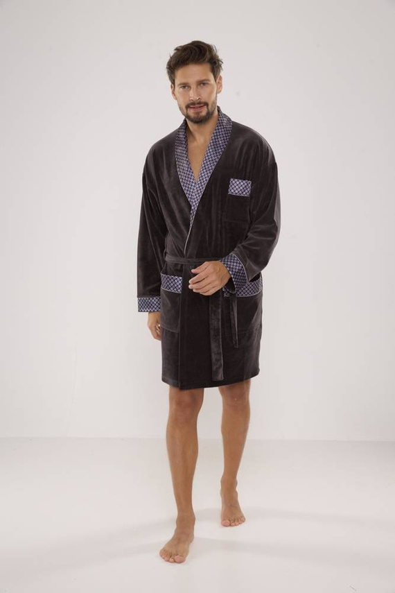 772 Мъжки форекс халат за баня Bonjour - графит
