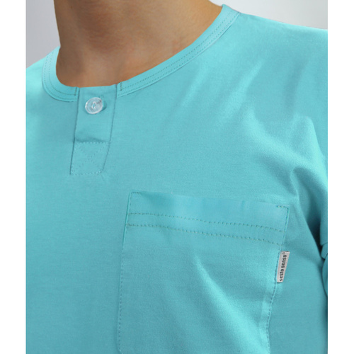 2576/17 Мъжка пижама, къс ръкав, къс панталон Sesto Senso тюркоаз