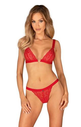 Elianes Set Biustonosz+ stringi  Obsessive czerwony 