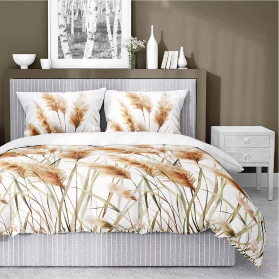 5329 A Сатенено спално бельо Pampas grasses Detexpol gold