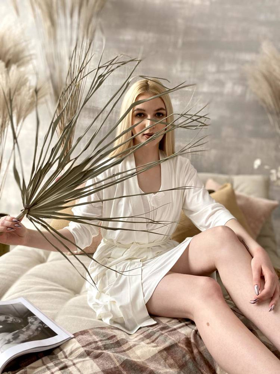 871 / 529 Visa Дамски халат Forex - Ecru 