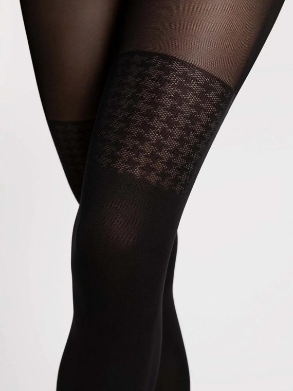 Fiore G6140 Pepita Black Чорапогащник 40 DEN с имитация на чорапи на пепит