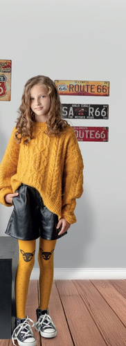 DR 2423 Момичен чорапогащник с къри Knittex Felinka