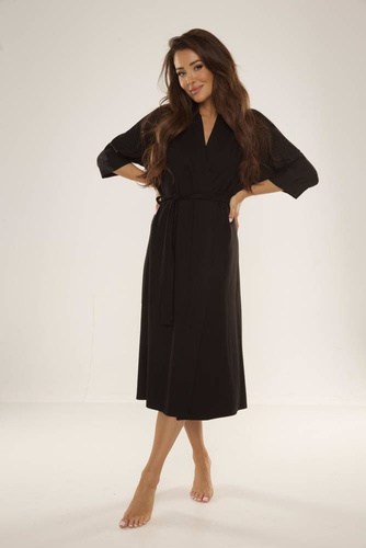 942 Visa Дълъг халат De Lafense - черен