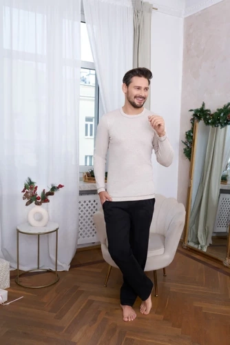 Zermat Мъжка пижама с дълъг ръкав, дълъг панталон Италианска мода