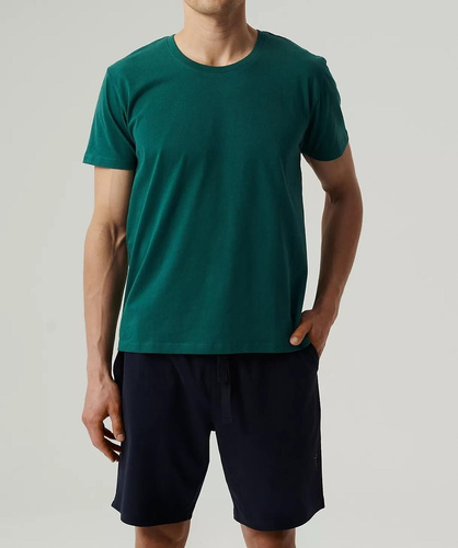 NMP-379 Мъжка пижама с къс ръкав, Атлантик-изумрудено морско синьо