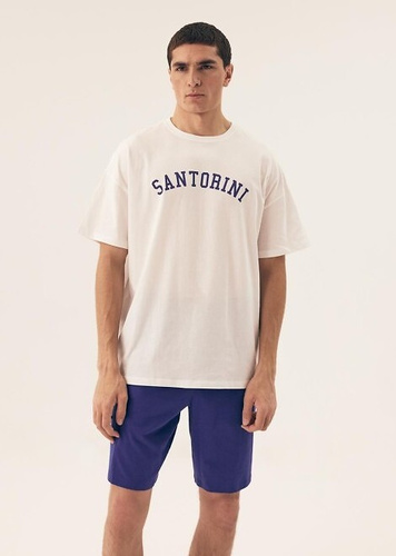 43173 Santorini Мъжка пижама Core Henderson - бяла