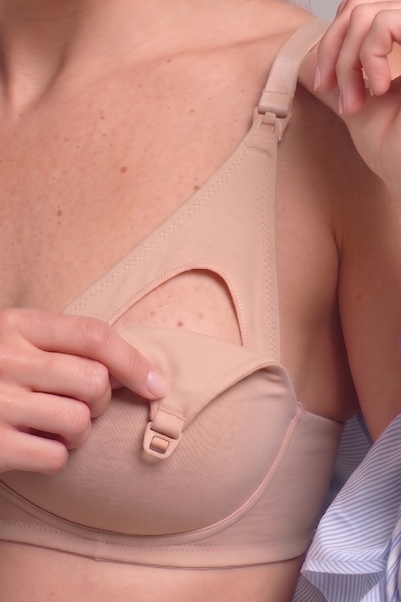 Spiman 415 Nudo Сутиен за кърмене с банели, памучен с клипси