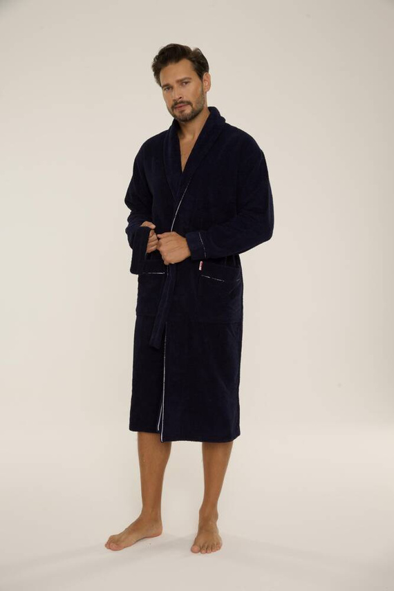 735 Manuele мъжки халат De Lafense - тъмносин