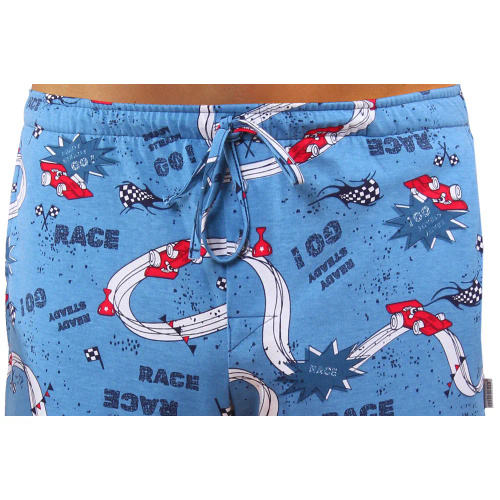 2660/10 Мъжка пижама с дълъг ръкав и панталон Sesto Senso - тъмносиня