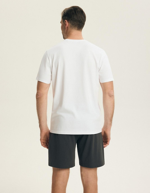 Мъжка памучна пижама Henderson 44504 Bait бяла удобен комплект