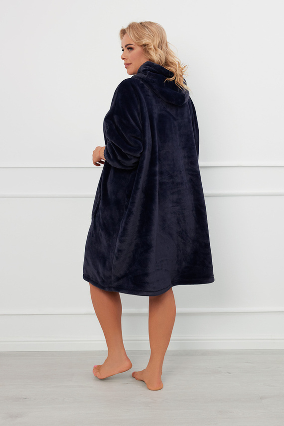 Forio Блуза с качулка унисекс Италианска мода - тъмносиньо 