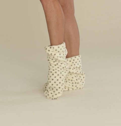 553/554 Wellsoft Гладки чорапи за сън De Lafense - екрю на малки точки