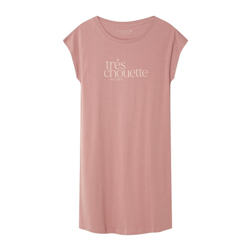 Женска нощница 44490 Emela Henderson, 100% памук, къс ръкав, полукръгло деколте