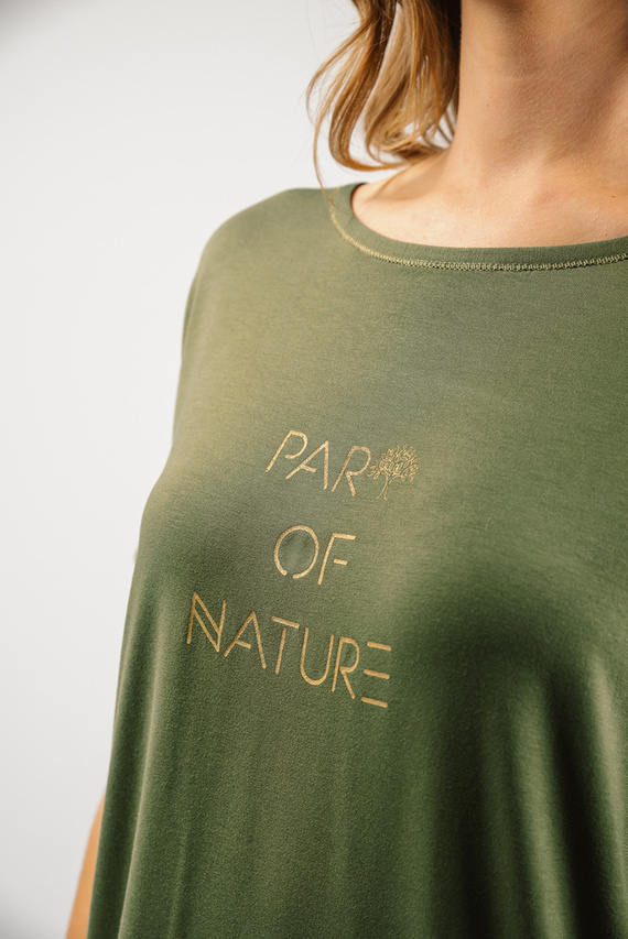 Пижама Natura Дамска пижама с къс ръкав и 3/4 панталон Италианска мода - каки