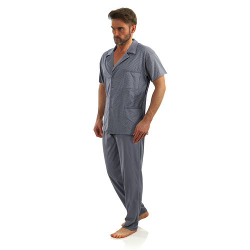 Мъжка пижама Sesto Senso с цип и къс ръкав - графитни котви