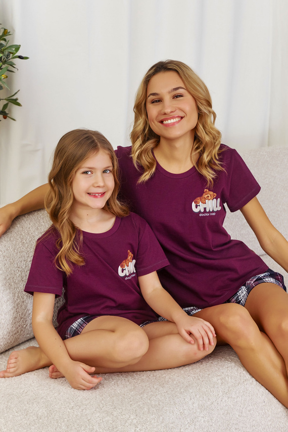 7202 Унисекс детска пижама Doctor Nap "Chill" - бордо