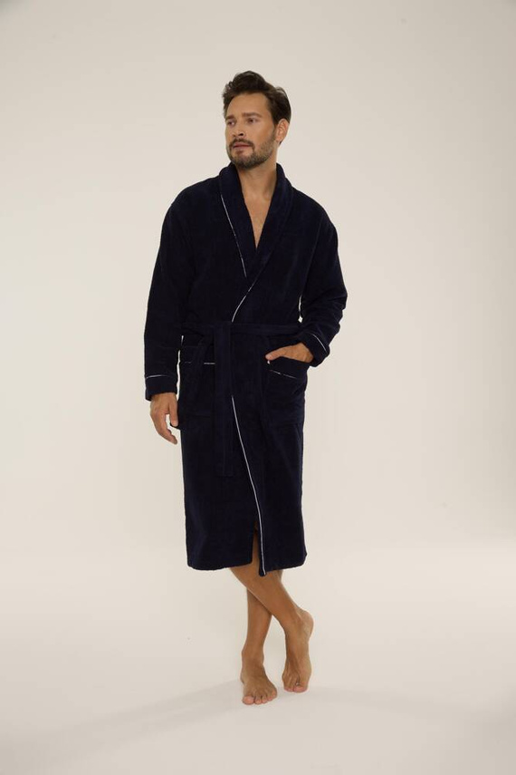 735 Manuele мъжки халат De Lafense - тъмносин