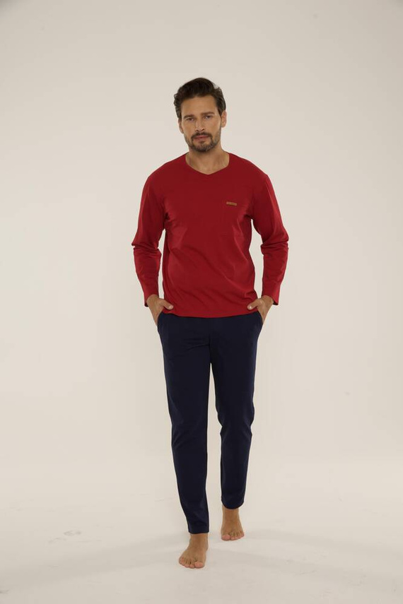 683 Kevin Forex Мъжка пижама - бордо - тъмносиньо