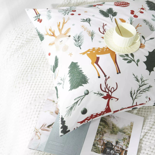 Комплект спално бельо от микросатен „Коледна гора“, Коледно бяло I25, Спално бельо от игли и нишки – меко, гладко и издръжливо