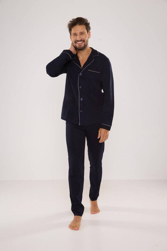 729 Norberto Мъжка пижама De Lafense - тъмно синьо