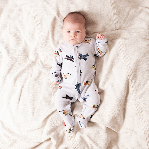 219031 Бебешки клоун Willy Nicol - памук, сив с равнини