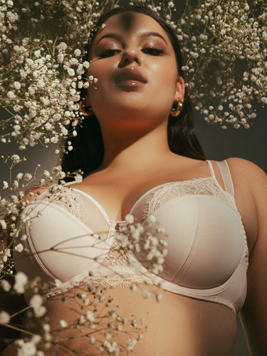 2163 Полумек макси сутиен Ava Powder – Полуподплатен сутиен за голям бюст с дантела