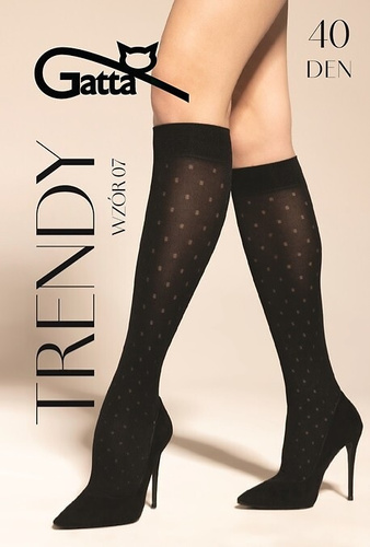 Дамски чорапи до коляното Gatta Trendy wz.07 40 DEN nero черни без стягане