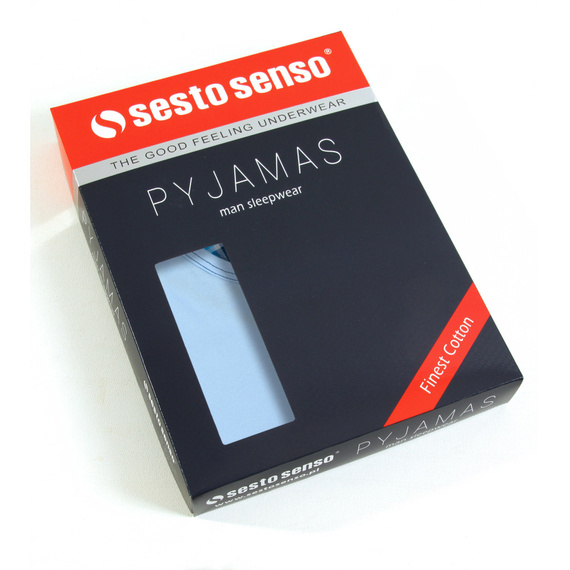 2576/17 Мъжка пижама, къс ръкав, къс панталон Sesto Senso тюркоаз