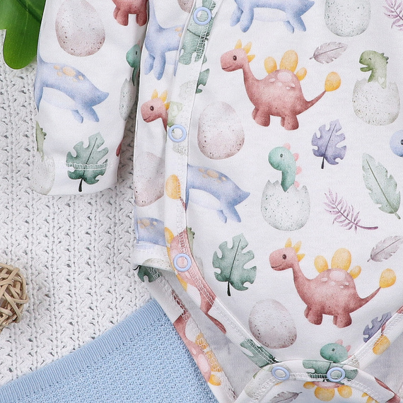 ABN-5561 Боди тип плик Dino Explorer Nini | Органичен памук за новородени