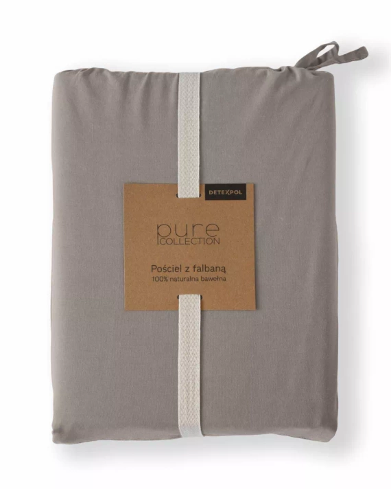 Pure 23 Едноцветно памучно спално бельо Detexpol тъмно сиво