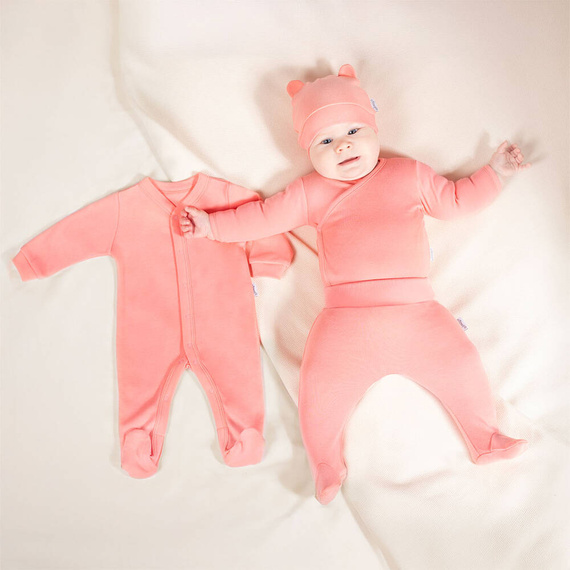 4903 Комплект дамаски 4 части, гладки, Никол - корал