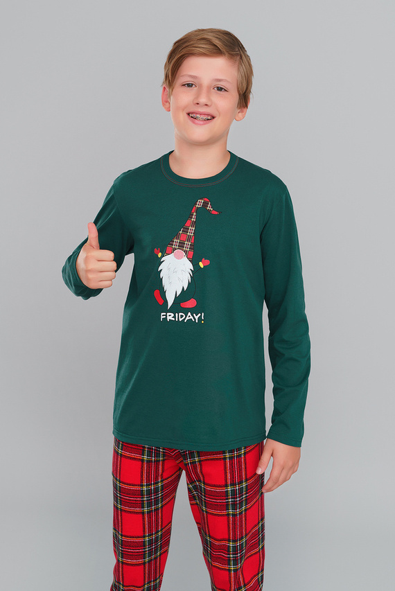 Narvik Пижама за момчета Италианска мода - червена/принт 