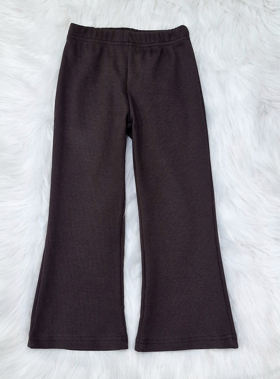 Разкроени панталони Bambarillo с шоколадови райета – оребрена плетка, памук с еластан