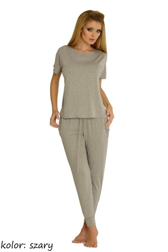 524 Paula Дамска пижама De Lafense - светъл меланж