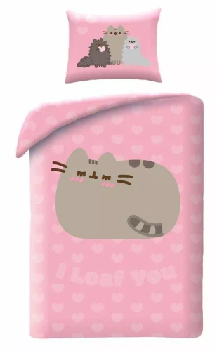 Спален комплект Halantex Pusheen 140x200 розов с калъфка 70x90