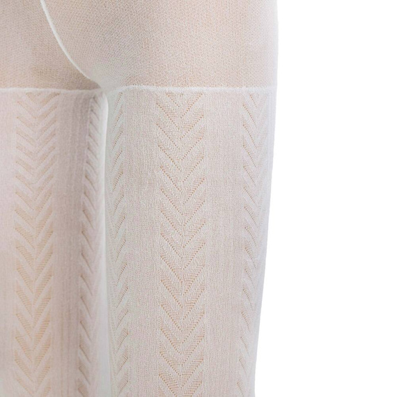 141804 W3 Жакардов чорапогащник Nicol - бял