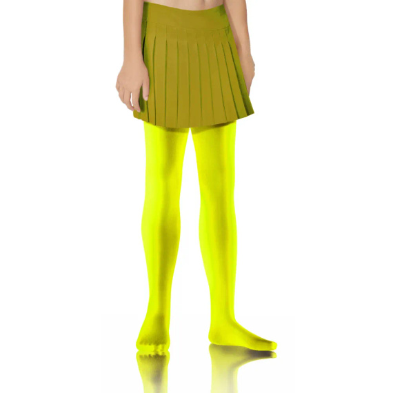 Claudia Момичен непрозрачен чорапогащник 40 den Sesto Senso - неоново жълт