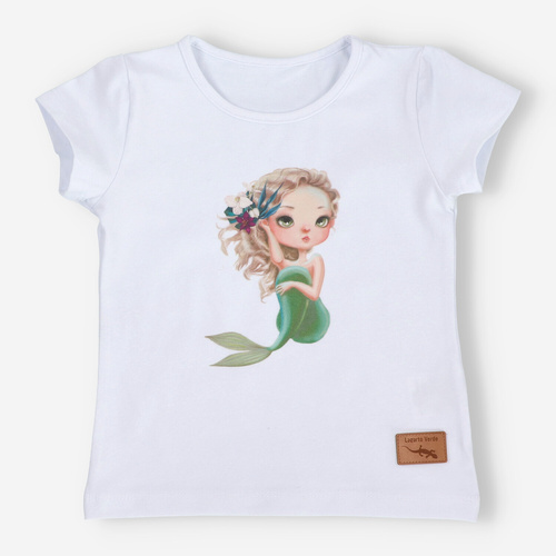 KAR-4007/BIA Момичешка тениска с къс ръкав Lagarto Verde бяла