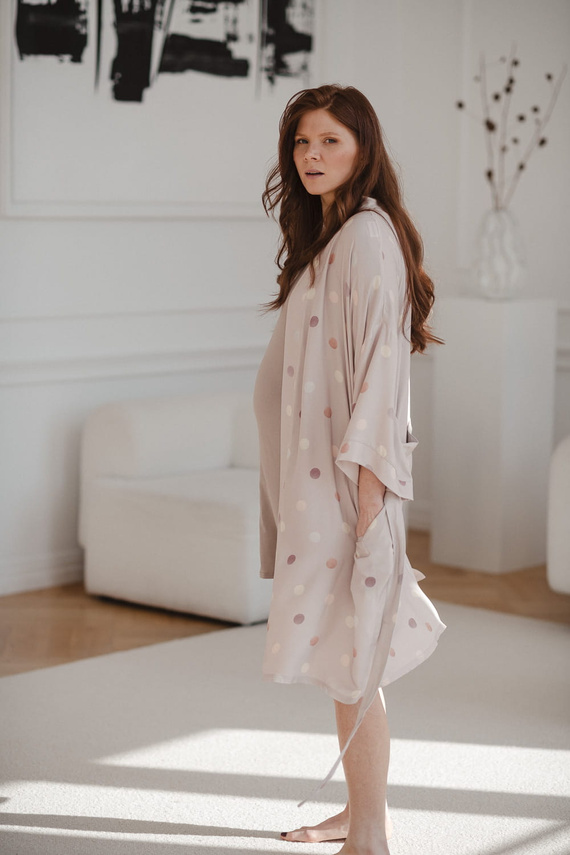 Бамбуков халат за бременни Polka Dots Milk&Love