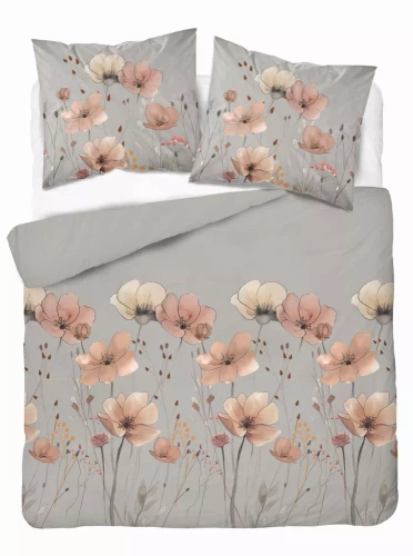 5493 A Detexpol Satin Stories сатенено спално бельо сиво | 100% памук, сатенирана тъкан, цип, подаръчна опаковка