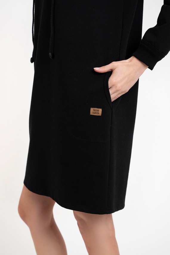 Malmo дамска туника с дълъг ръкав Италианска мода - черна