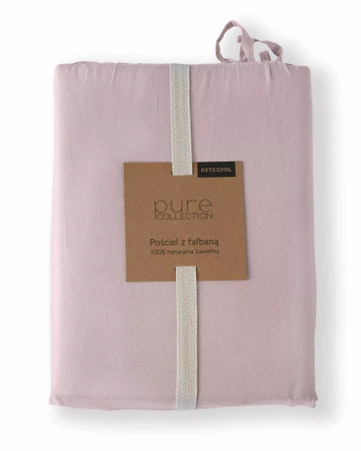 Pure 23 Едноцветно памучно спално бельо Detexpol розово