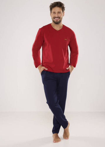 683 Kevin Forex Мъжка пижама - бордо - тъмносиньо