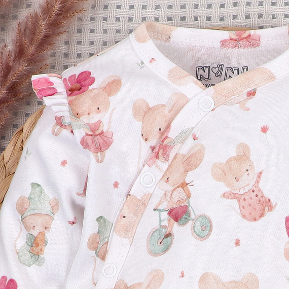 Боди Nini Little Mouse 100% органичен памук, произведено в Полша